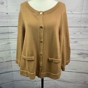 H&M Bell Sleeve/Hem Cardigan with Gold Buttons